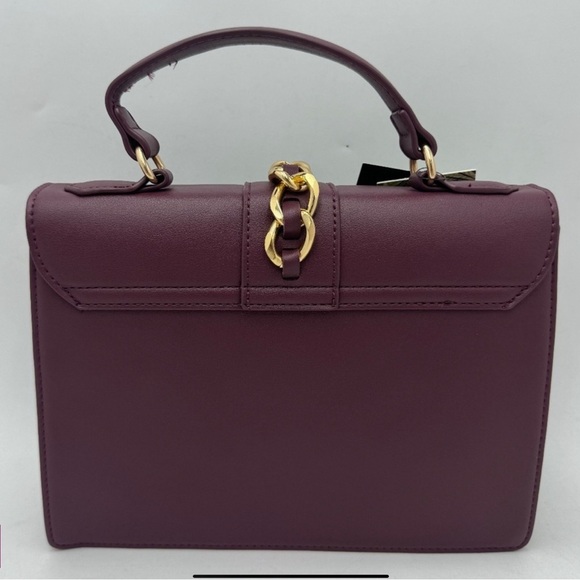 Badgley Mischka Top Handle Satchel Crossbody Bag Merlot - Picture 2 of 2